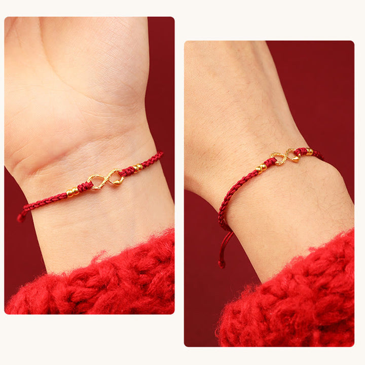 Buddha Stones 999 Złoty Rok Węża Wieczny Nieskończony Węzeł Nieskończoność Ręcznie Robiona Bransoletka Szczęścia - image 15