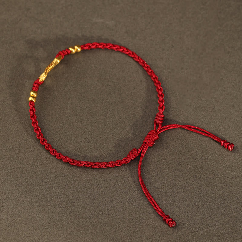 Buddha Stones 999 Złoty Rok Węża Wieczny Nieskończony Węzeł Nieskończoność Ręcznie Robiona Bransoletka Szczęścia - image 12