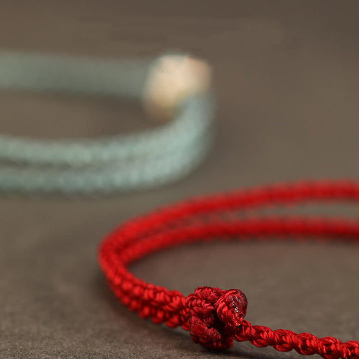 Buddha Stones 999 Złoty Rok Węża Wieczny Nieskończony Węzeł Nieskończoność Ręcznie Robiona Bransoletka Szczęścia - image 2