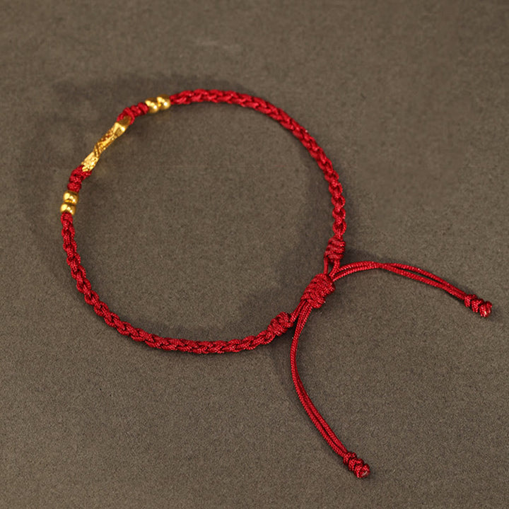Buddha Stones 999 Złoty Rok Węża Wieczny Nieskończony Węzeł Nieskończoność Ręcznie Robiona Bransoletka Szczęścia - image 12
