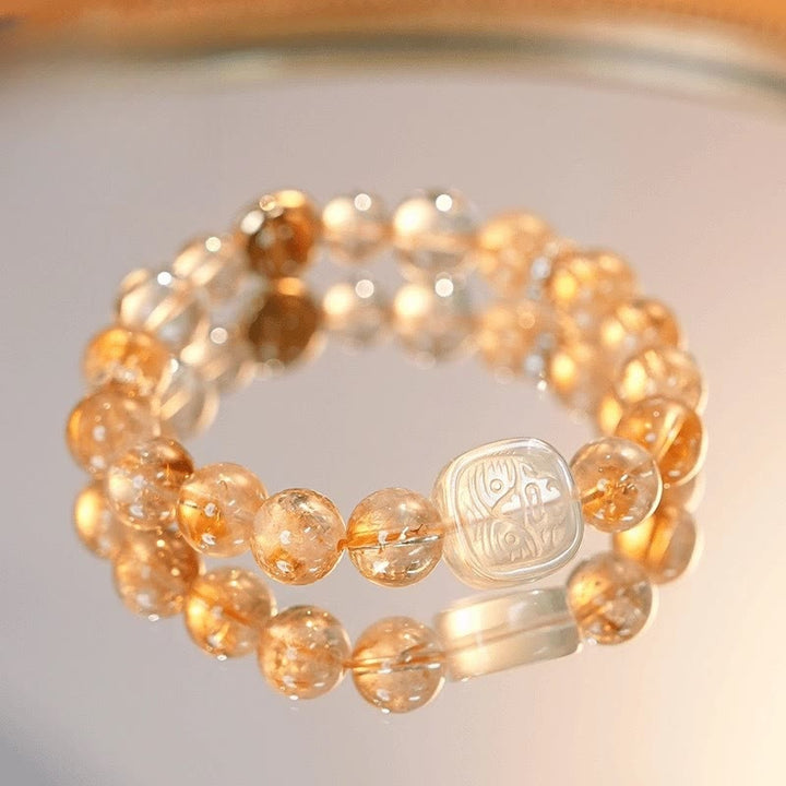 Bransoletka Buddha Stones Topaz Cytryn Tygrysie Oko Zakiram Bogini Bogactwa