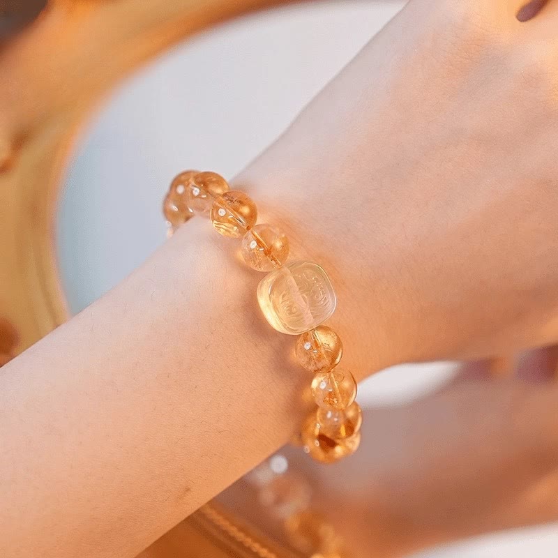 Bransoletka Buddha Stones Topaz Cytryn Tygrysie Oko Zakiram Bogini Bogactwa