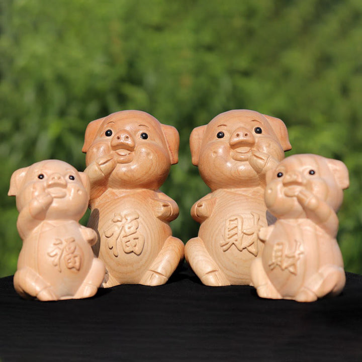 Buddha Stones Rok Węża Chiński Zodiak Fu Charakter Brzoskwiniowy Drewno Dom Posąg Dekoracja - image 33