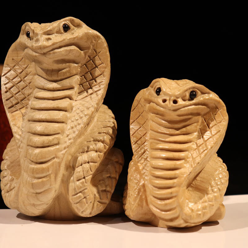 Buddha Stones Rok Węża Chiński Zodiak Fu Charakter Brzoskwiniowy Drewno Dom Posąg Dekoracja - image 1