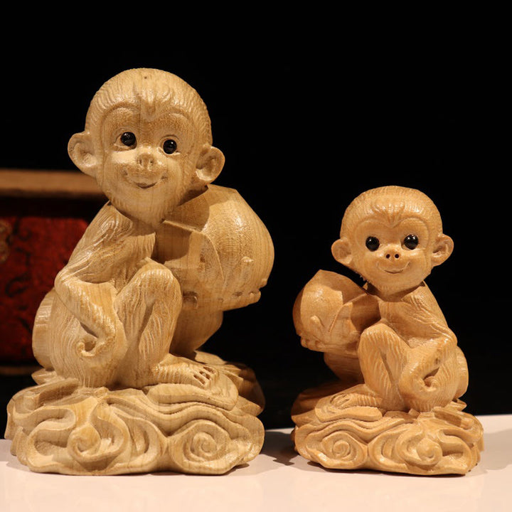 Buddha Stones Rok Węża Chiński Zodiak Fu Charakter Brzoskwiniowy Drewno Dom Posąg Dekoracja - image 26