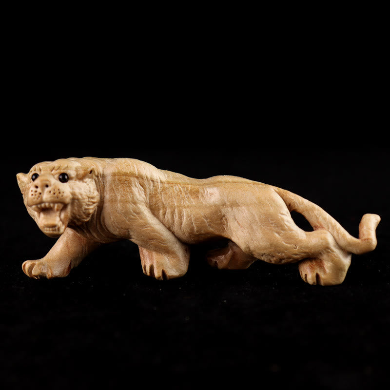 Buddha Stones Rok Węża Chiński Zodiak Fu Charakter Brzoskwiniowy Drewno Dom Posąg Dekoracja - Tygrys - Wysokość 11,5 cm - image 12