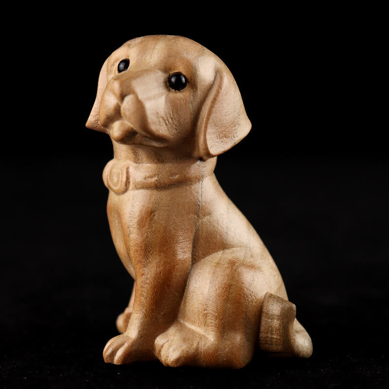 Buddha Stones Rok Węża Chiński Zodiak Fu Charakter Brzoskwiniowy Drewno Dom Posąg Dekoracja - Pies - Wysokość 11,5 cm - image 28