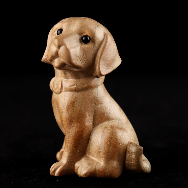 Buddha Stones Rok Węża Chiński Zodiak Fu Charakter Brzoskwiniowy Drewno Dom Posąg Dekoracja - Pies - Wysokość 11,5 cm - image 28