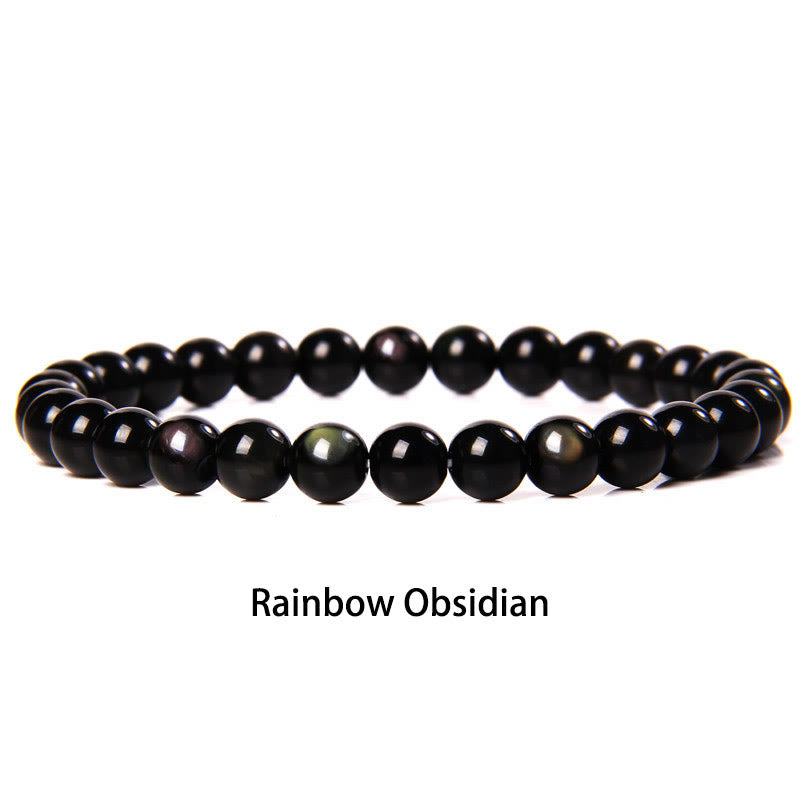 Buddha Stones 6mm Różnorodne Kamienne Kryształy Czarny Brokat Kamień Czerwone Koraliki Tygrysie Oko Bransoletka Ochronna