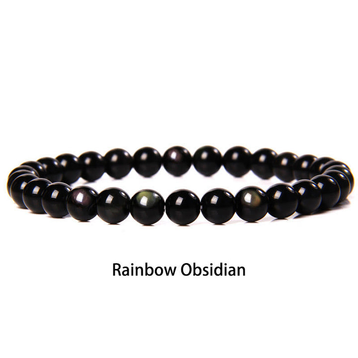 Buddha Stones 6mm Różnorodne Kamienne Kryształy Czarny Brokat Kamień Czerwone Koraliki Tygrysie Oko Bransoletka Ochronna