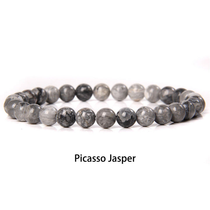 Buddha Stones 6mm Różnorodne Kamienne Kryształy Czarny Brokat Kamień Czerwone Koraliki Tygrysie Oko Bransoletka Ochronna