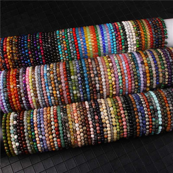 Buddha Stones 6mm Różnorodne Kamienne Kryształy Czarny Brokat Kamień Czerwone Koraliki Tygrysie Oko Bransoletka Ochronna