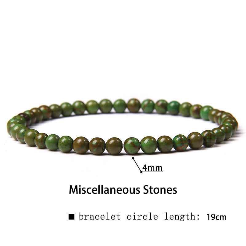 Buddha Stones 4mm Różnorodne Kamienne Kryształowe Mini Koraliki Bransoletka Uzdrawiająca