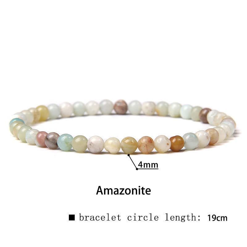 Buddha Stones 4mm Różnorodne Kamienne Kryształowe Mini Koraliki Bransoletka Uzdrawiająca