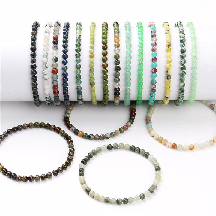 Buddha Stones 4mm Różnorodne Kamienne Kryształowe Mini Koraliki Bransoletka Uzdrawiająca