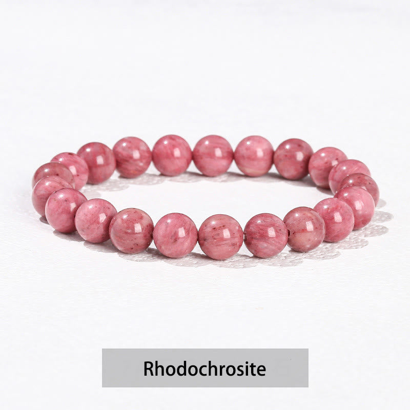 Buddha Stones Różne Kryształowe Kamienie Ametyst Zielony Awenturyn Kwarc Różowy Bransoletka Lecznicza - Rodonit - 10 mm (obwód nadgarstka 14-16 cm) - image 33