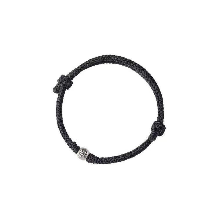 Bransoletka z ręcznie robionych Buddha Stones ze srebra próby 925 Fu Bead Braided Fortune
