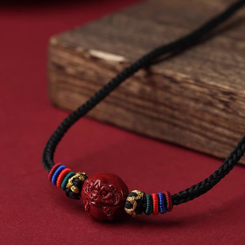 Buddha Stones Cynober Chiński Zodiak Czarny Sznur Błogosławieństwo Naszyjnik Wisiorki - image 15