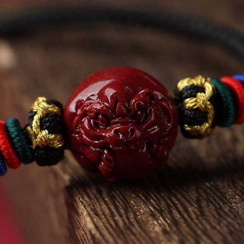 Buddha Stones Cynober Chiński Zodiak Czarny Sznur Błogosławieństwo Naszyjnik Wisiorki - image 16