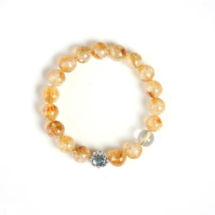 Bransoletka z naturalnego kwarcu rutylowego i cytrynu z Buddha Stones Prosperity