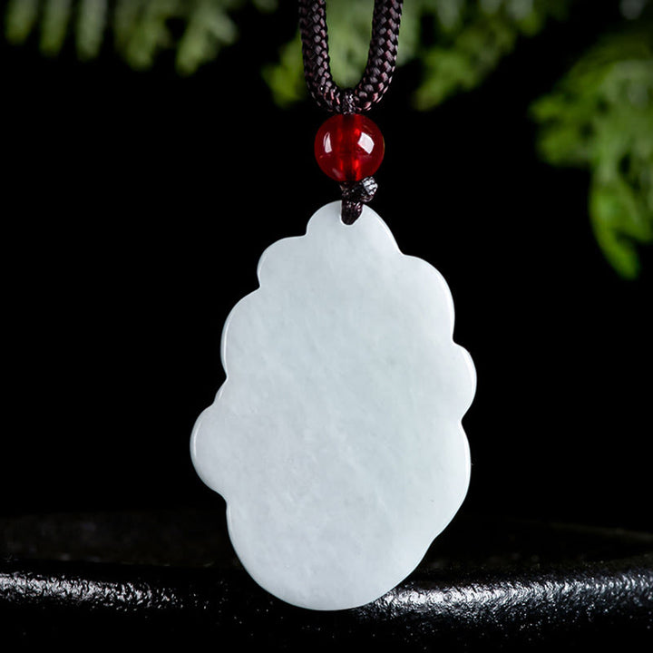 Buddha Stones Naturalny Jade Dziewięcioogonowy Naszyjnik Szczęście Lis Wisiorek