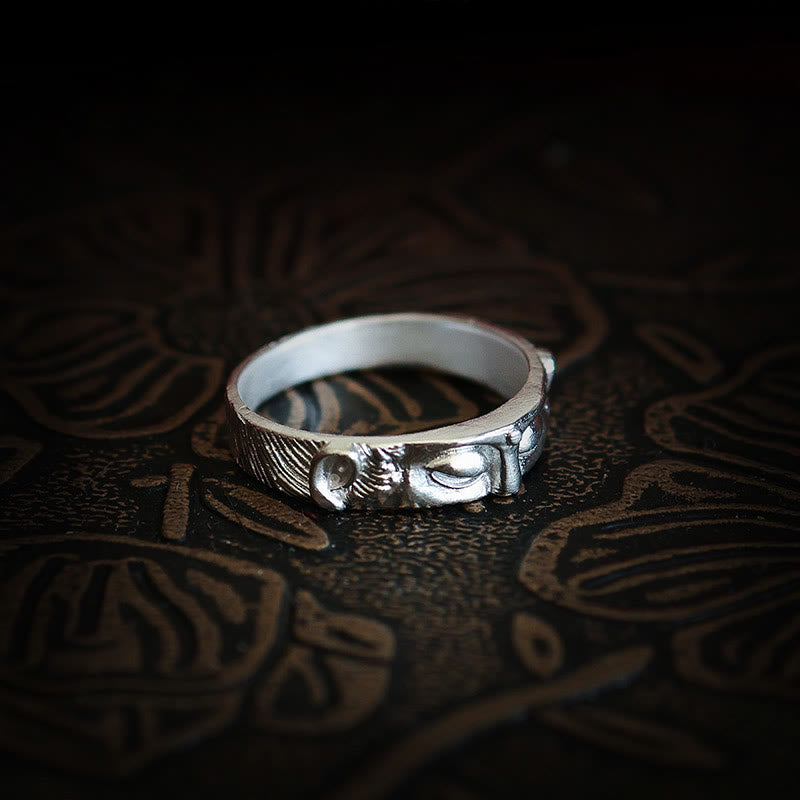 Pierścionek ochronny Buddy z Buddha Stones Buddy ze srebra próby 999 - image 7