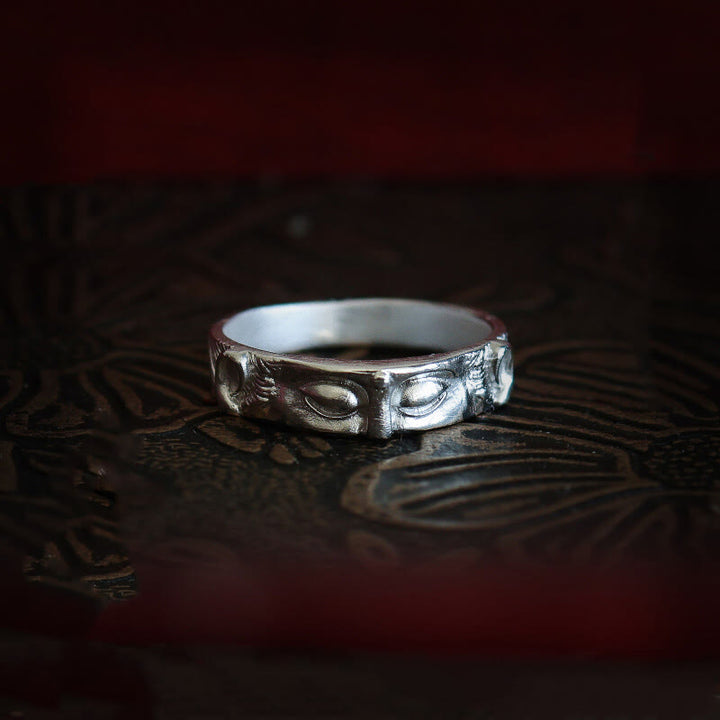 Pierścionek ochronny Buddy z Buddha Stones Buddy ze srebra próby 999 - Srebro próby 999 - US11 - image 0