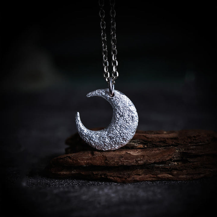 Naszyjnik z wisiorkiem Moon Balance z Buddha Stones 999 - Łańcuszek ze srebra próby 999 i stali tytanowej - image 0