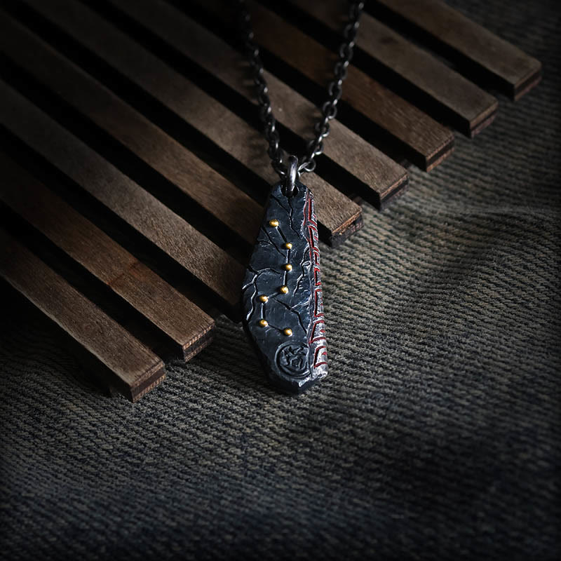 Buddha Stones 999 Srebro Sterlingowe Naszyjnik Wisiorek Wielki Wóz Równowaga - Srebro próby 999 i łańcuszek ze srebra - image 1