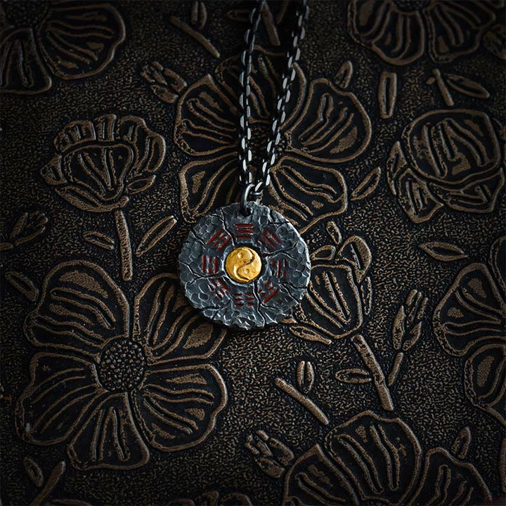 Buddha Stones 999 Srebro Sterlingowe 24k Złoto Bagua Tai Chi Yin Yang Design Duchy Górskie Wydaj Pieniądze Naszyjnik Wisiorek Harmonia - Srebro próby 999 i łańcuszek ze srebra - image 10