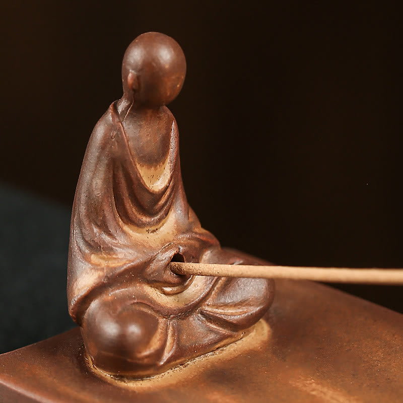 Buddha Stones Rybak Łódź Rybacka Bambus Ręka Buddy Lotos Duchowe Uzdrawianie Ceramiczny Patyk Kadzidło Dekoracja