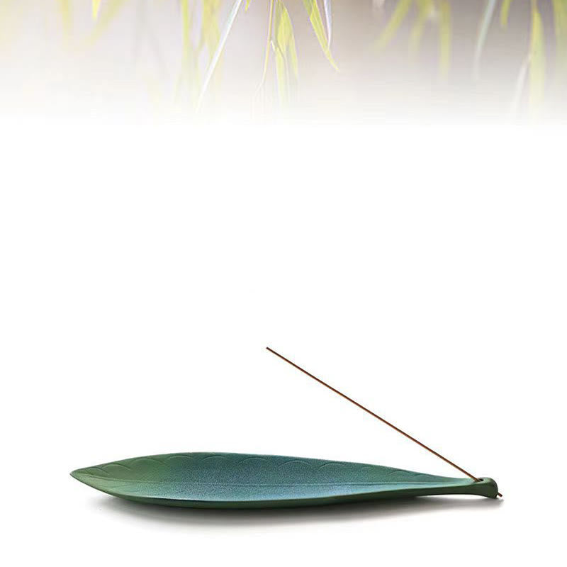 Buddha Stones Liść Wierzby Uzdrawiająca Ceramiczna Kadzielnica Dekoracja - image 3