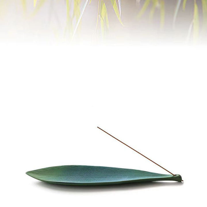 Buddha Stones Liść Wierzby Uzdrawiająca Ceramiczna Kadzielnica Dekoracja - image 3