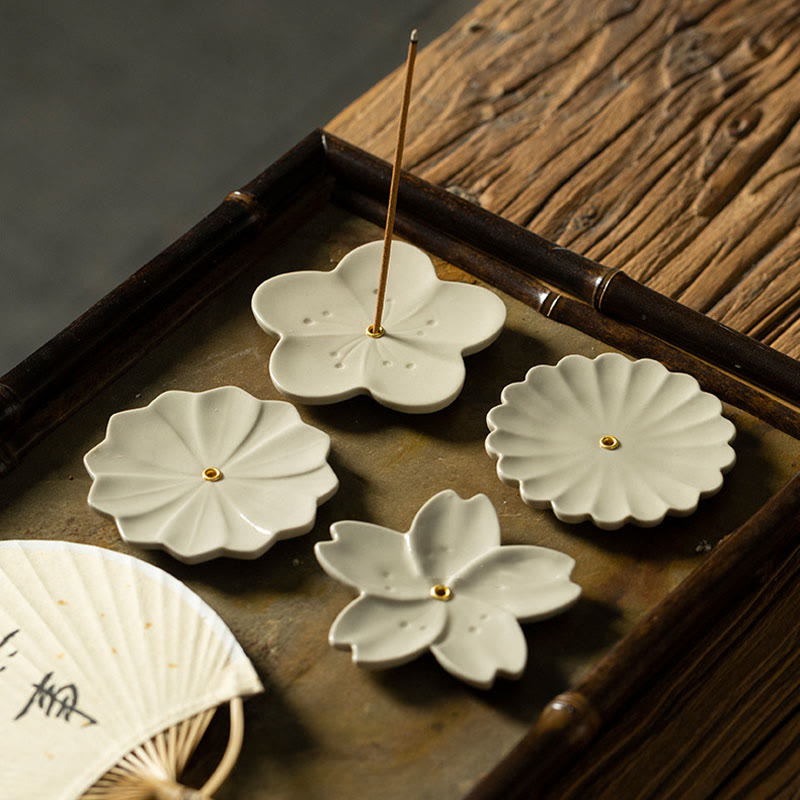 Buddha Stones Lotos Kwiat Wiśni Kwiat Śliwy Chryzantema Uzdrawiająca Ceramiczna Kadzielnica Dekoracja - image 10