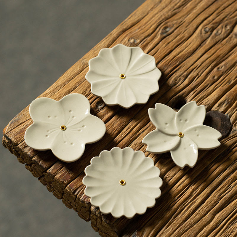 Buddha Stones Lotos Kwiat Wiśni Kwiat Śliwy Chryzantema Uzdrawiająca Ceramiczna Kadzielnica Dekoracja - image 9