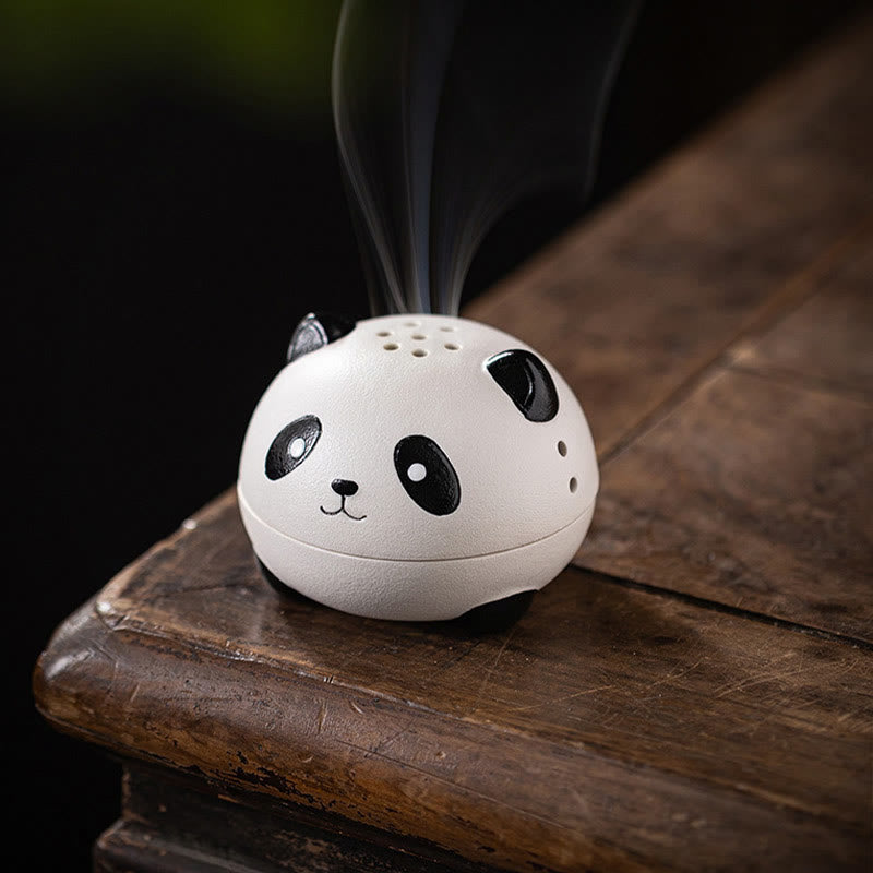 Buddha Stones Słodka Panda Uzdrawiająca Ceramiczna Kadzielnica Dekoracja Biurka