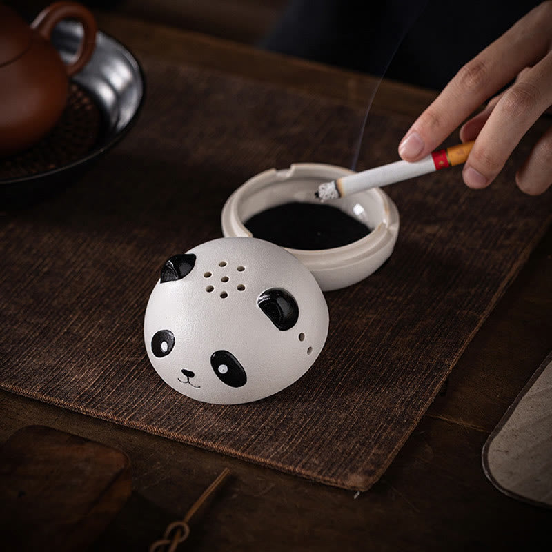 Buddha Stones Słodka Panda Uzdrawiająca Ceramiczna Kadzielnica Dekoracja Biurka