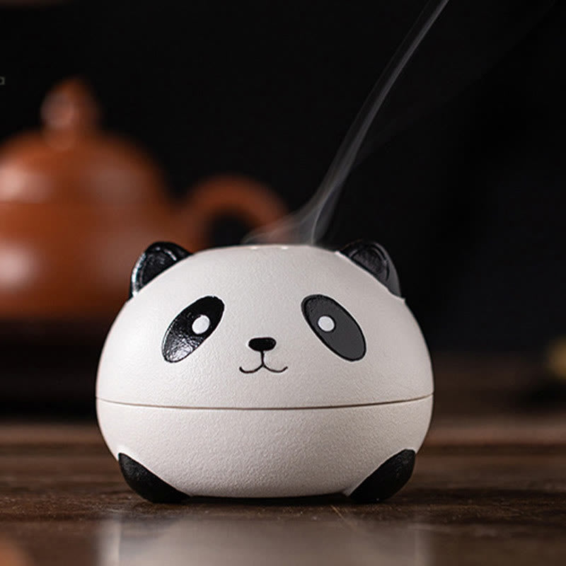 Buddha Stones Słodka Panda Uzdrawiająca Ceramiczna Kadzielnica Dekoracja Biurka