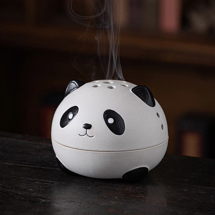Buddha Stones Słodka Panda Uzdrawiająca Ceramiczna Kadzielnica Dekoracja Biurka