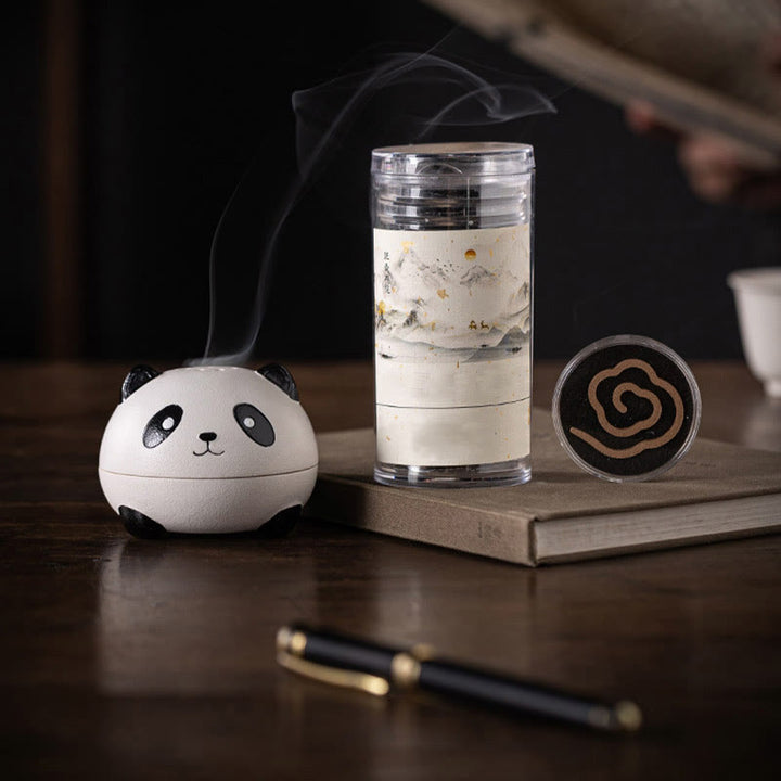 Buddha Stones Słodka Panda Uzdrawiająca Ceramiczna Kadzielnica Dekoracja Biurka