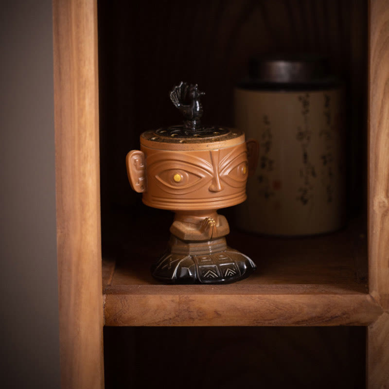 Buddha Stones Sanxingdui Uzdrawiająca ceramiczna kadzielnica Dekoracja biurka