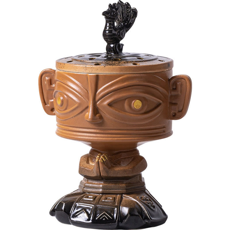 Buddha Stones Sanxingdui Uzdrawiająca ceramiczna kadzielnica Dekoracja biurka