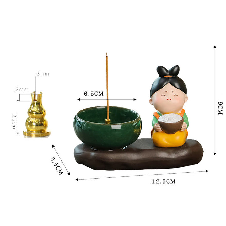 Buddha Stones Tang Dynasty Lady Jedzenie Uzdrawiająca Ceramiczna Kadzielnica Dekoracja Biurka