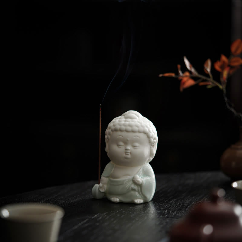 Buddha Stones Budda Siedzący Stojący Leżący Ceramiczny Uzdrawiający Kadzielnica Dekoracja Biurka