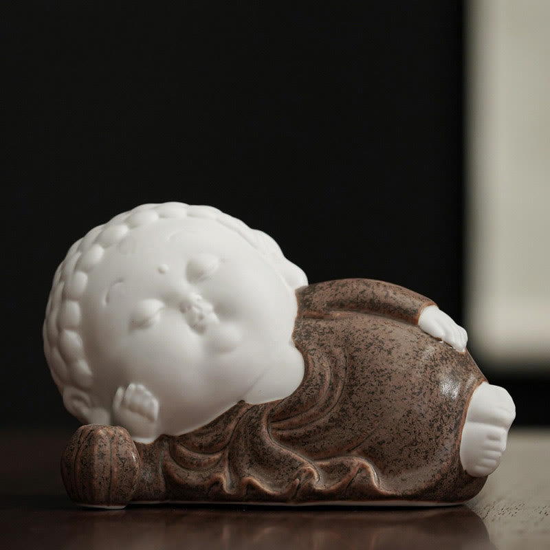 Buddha Stones Budda Siedzący Stojący Leżący Ceramiczny Uzdrawiający Kadzielnica Dekoracja Biurka