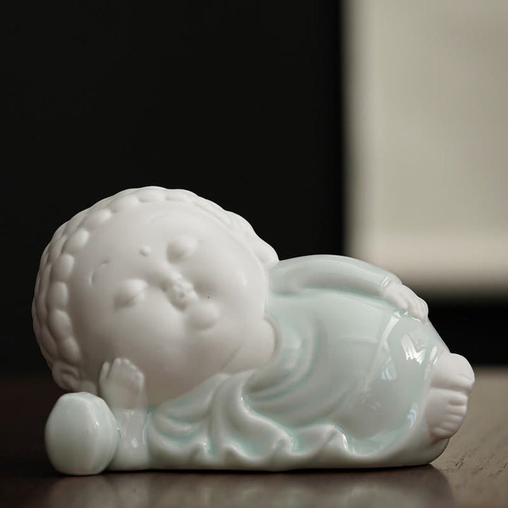 Buddha Stones Budda Siedzący Stojący Leżący Ceramiczny Uzdrawiający Kadzielnica Dekoracja Biurka