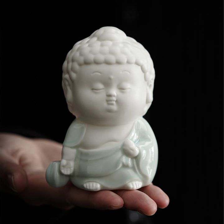 Buddha Stones Budda Siedzący Stojący Leżący Ceramiczny Uzdrawiający Kadzielnica Dekoracja Biurka