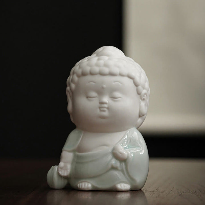 Buddha Stones Budda Siedzący Stojący Leżący Ceramiczny Uzdrawiający Kadzielnica Dekoracja Biurka