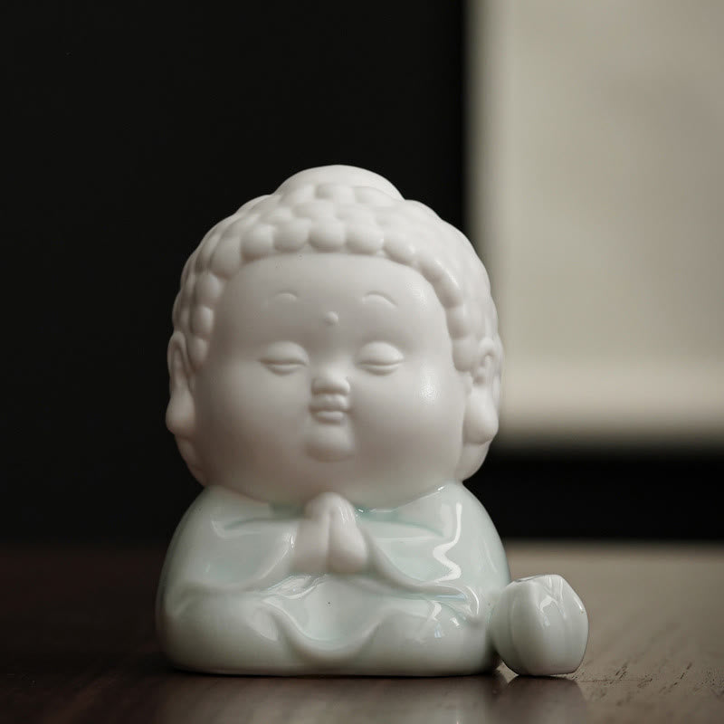 Buddha Stones Budda Siedzący Stojący Leżący Ceramiczny Uzdrawiający Kadzielnica Dekoracja Biurka