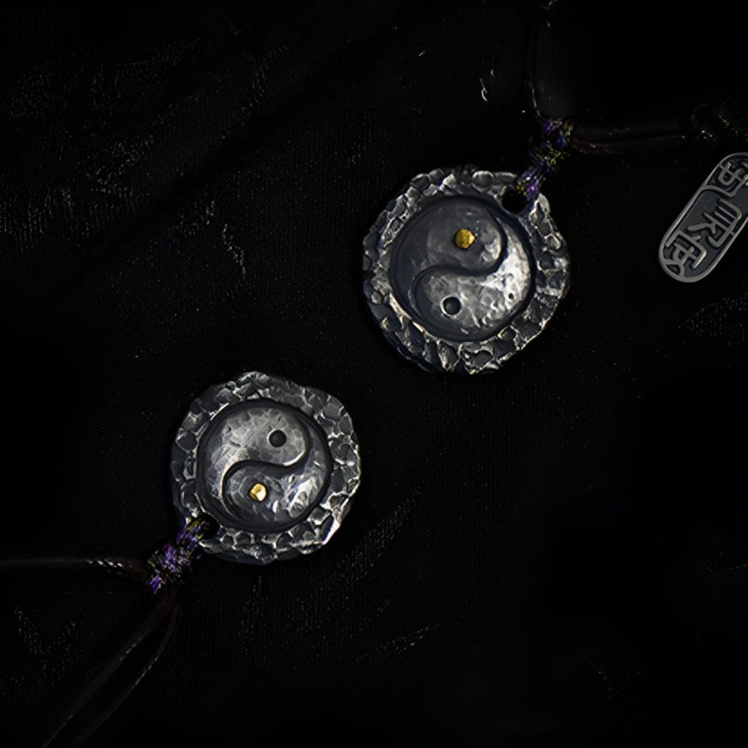 Buddha Stones 999 Sterling Silver Tai Chi Yin Yang Design Harmonia Naszyjnik Wisiorek - image 12